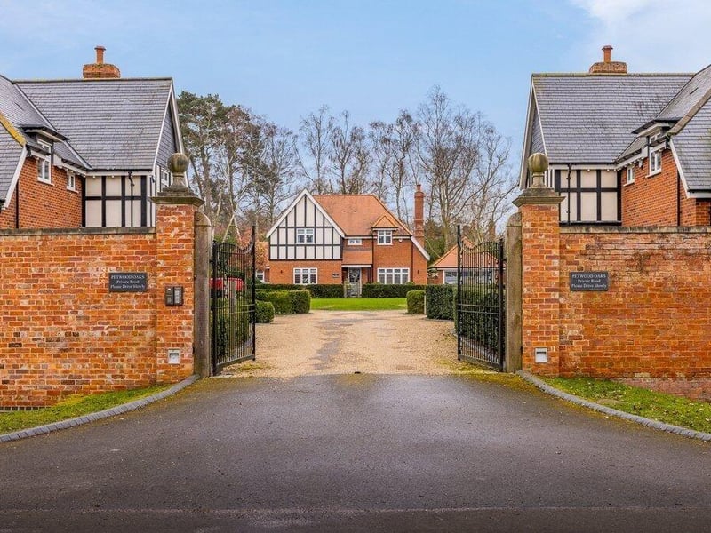 The gated entrance to the development.