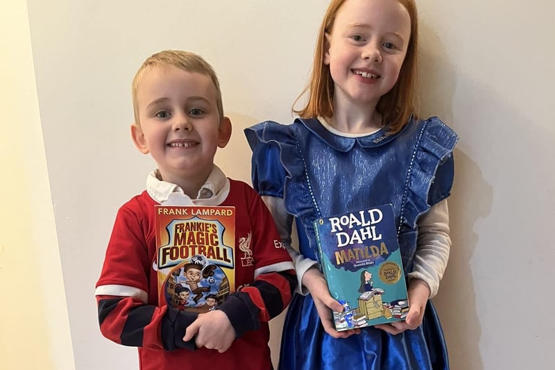 Rory Armitage (5) and big sister Isla (8) transformed into their favourite book characters