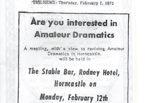 The Horncastle News advert from 1973 appealing for members.