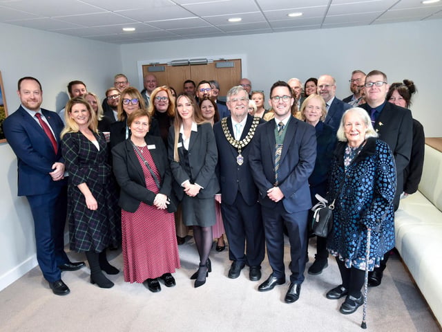 Funeral team and VIP guests