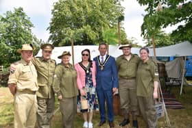 Mayor of Skegness Coun Adrian Findley and Mayores Coun Sarah Staples step back in time at the 1940's event.