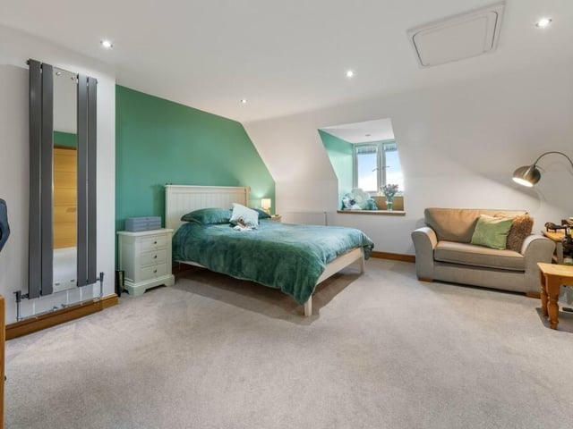 A second floor bedroom and ...