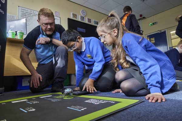 Children taking part in the QEHS Gainsborough STEM event
