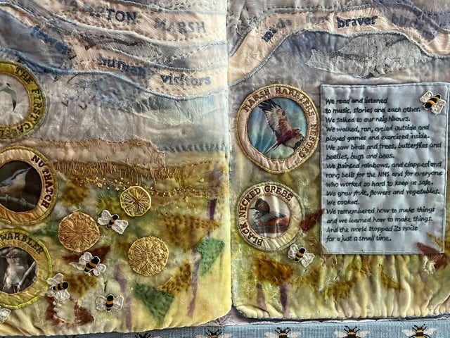 Two pages dedicated to RSPB Frampton Marsh, with some words reflecting on how life changed during the pandemic.
