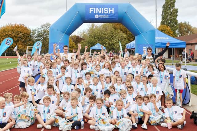 Schoolchildren enjoying their Brownlee Foundation mini triathlon experience