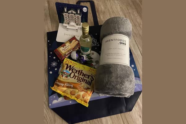 One of the elderly care packages handed out last Christmas.