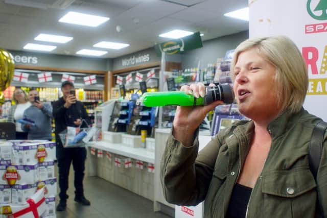 Customer singing in SPARaoke