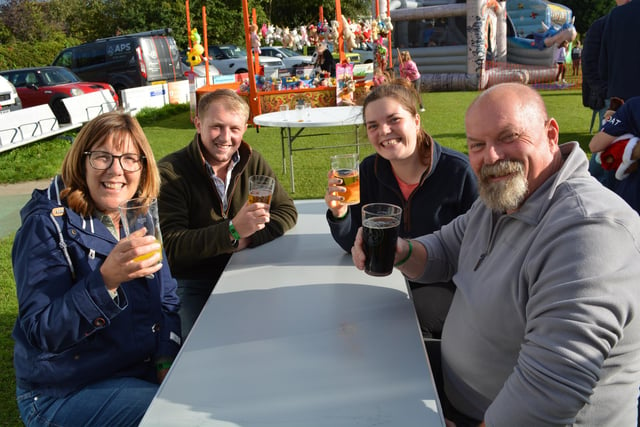 Enjoying a pint in the September sunshine