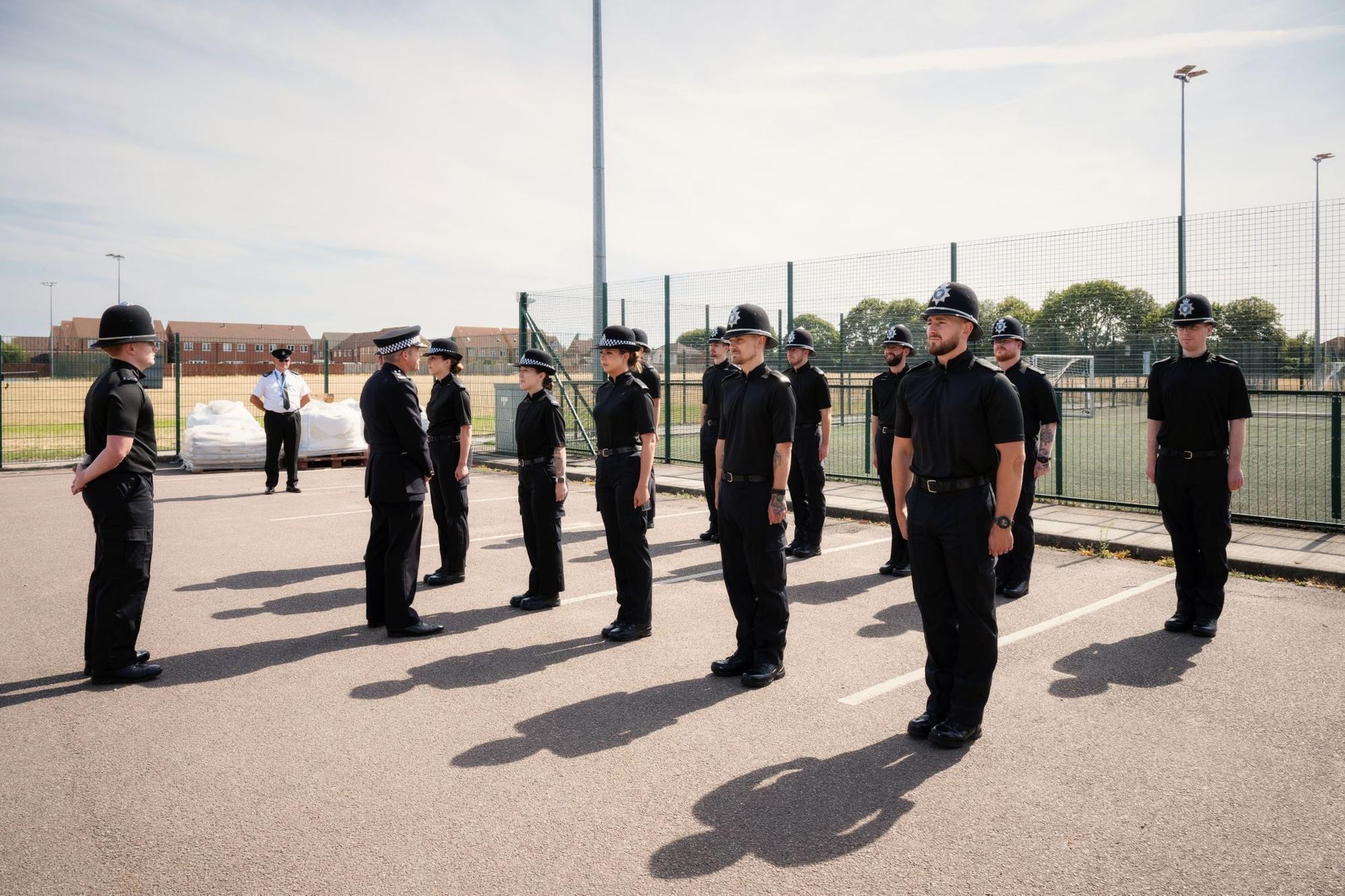 Cohort 39 stands in formation during their Passing Out ceremony.