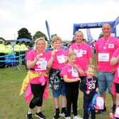 Team Graves at the Race for Life, from left: Nikki Riley, James Riley, 12, Jessica Riley, 8, Daniel Riley, Paul Graves, Charlie Graves, 4, Charlotte Graves, and Shannon Graves.