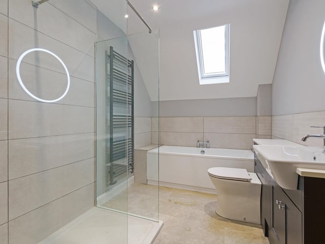 The bathroom.