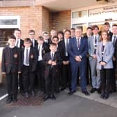Headteacher Nick Law and pupils pleased to see a rapid reversal of Carre's Grammar School's negative Ofsted report in just 18 months.