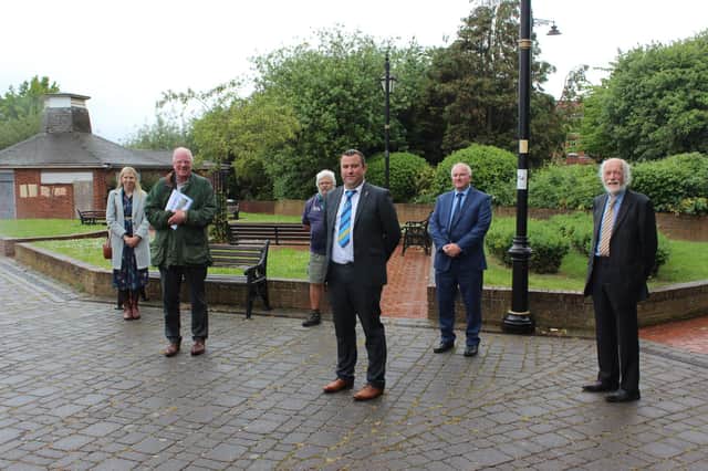 Photo: (L-to-R) Sally Grindrod-Smith, Assistant Director for Planning and Regeneration at WLDC, Sir Edward Leigh, MP for Gainsborough, WLDC ward members Cllr Tim Davies, Cllr Matt Boles, Cllr Trevor Young and Leader of West Lindsey District Council Cllr Owen Bierley.