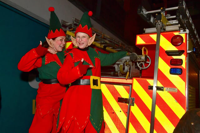Cheeky 'elves' at Pescod Square's lights switch-on.