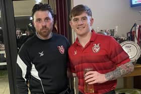 Joint-boss Will Rawdon (left), pictured with Saturday's man of the match Jamie Behan, felt Horncastle deserved more.