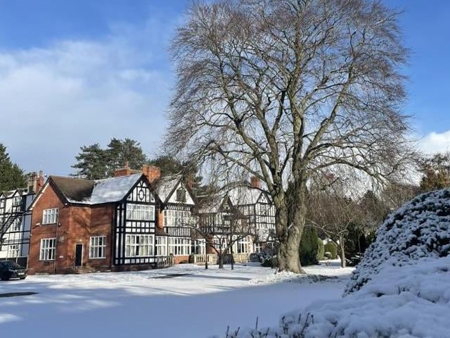 A snowy scene in Woodhall Spa by Susan Sharpe.
