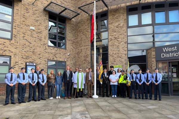 A flag raising ceremony was held in Gainsborough to mark Merchant Navy Day