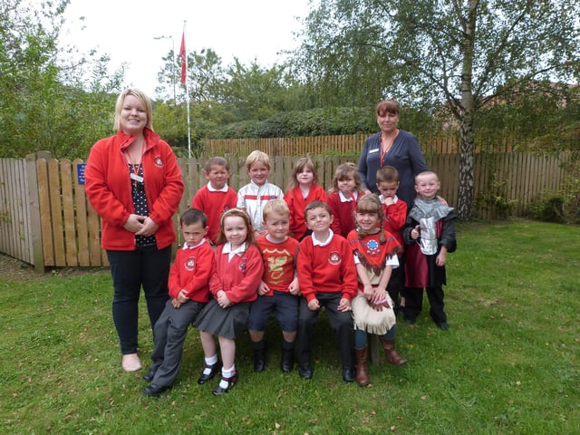 Making a start in education 10 years ago was this group from Nettleton Reception Class 2014. They are pictured with teacher Stephanie Clayton (left) and teaching assistant Francesca Williams.