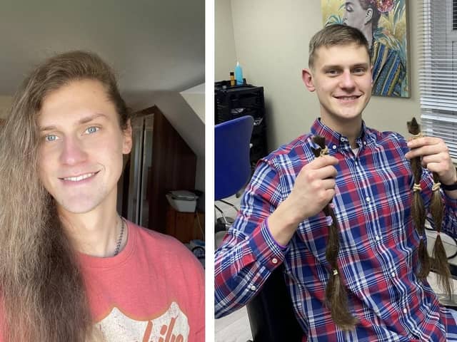Konstantin Long's hair before and after.