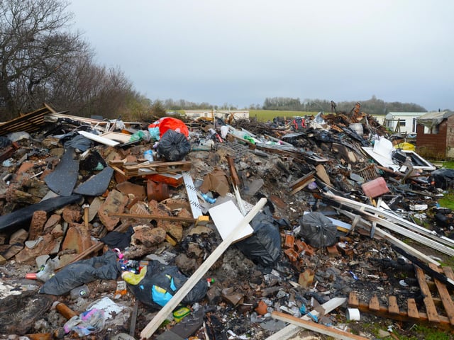 Dumped rubbish found at the site in Ancaster. Photo: SKDC