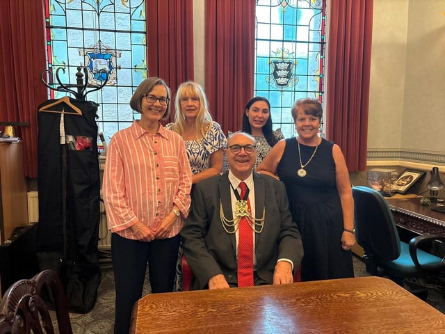 Pictured from left are Elizabeth Hopkins from Centrepoint Outreach, Cllr Suzanne Welberry, The Worshipful the Mayor of Boston Cllr Barrie Pierpoint, Jade Welberry and Mayoress Pamela Love.