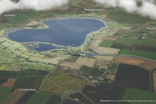 Artist's impression of the proposed Anglian Water reservoir. Credit: Anglian Water