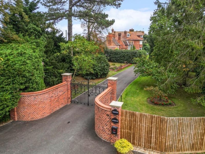 The gated entrance to the property.