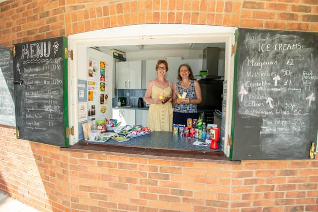 Wendy Moore and Sarah Lingard, volunteers at Spout Yard Park.