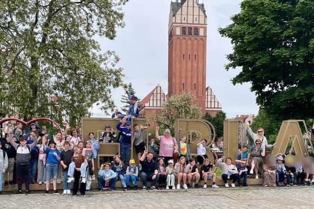 Pupils and staff from the two Louth schools in the Polish city of Elblag.