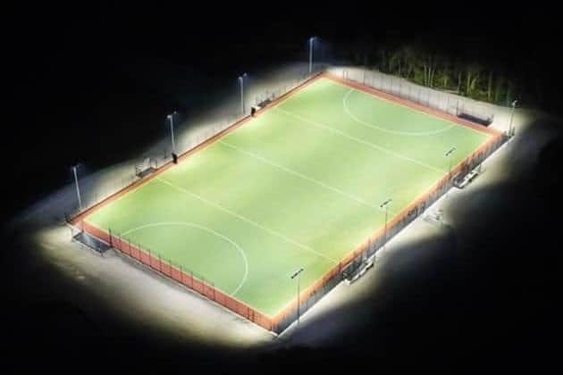 An artist's impression of how the 3G floodlit pitch at Meridian Leisure Centre in Louth might look if it is approved.