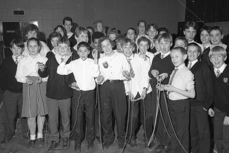 At Kirton Middlecott School 30 years ago, fundraising activities for Comic Relief included nose badge sales, a 5p surcharge for tuck, an auction, a red-themed non uniform day in which anyone not wearing red was fined, and, as pictured, a skip-a-thon