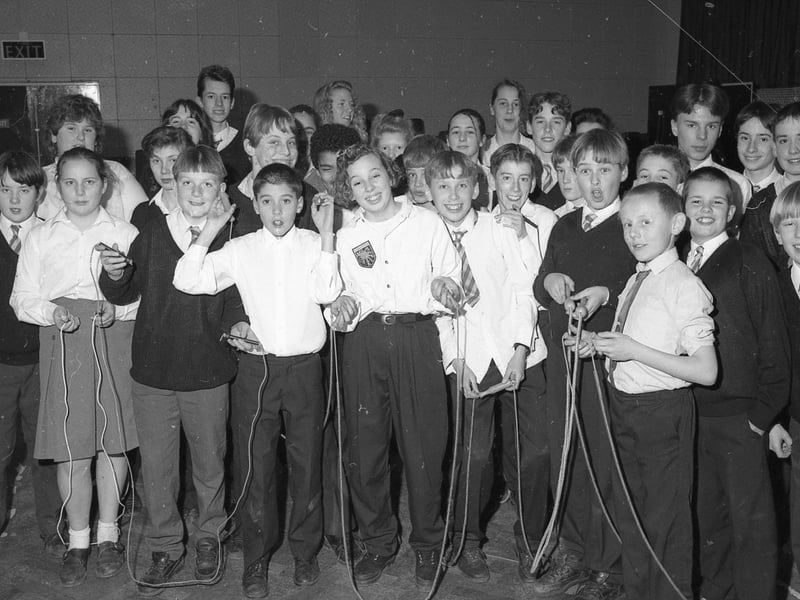 At Kirton Middlecott School 30 years ago, fundraising activities for Comic Relief included nose badge sales, a 5p surcharge for tuck, an auction, a red-themed non uniform day in which anyone not wearing red was fined, and, as pictured, a skip-a-thon