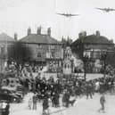 A wartime event in Market Place, Horncastle, possibly an RAF display during War Weapons Week in April, 1941. (PHOTO BY: Horncastle History and Heritage Society).