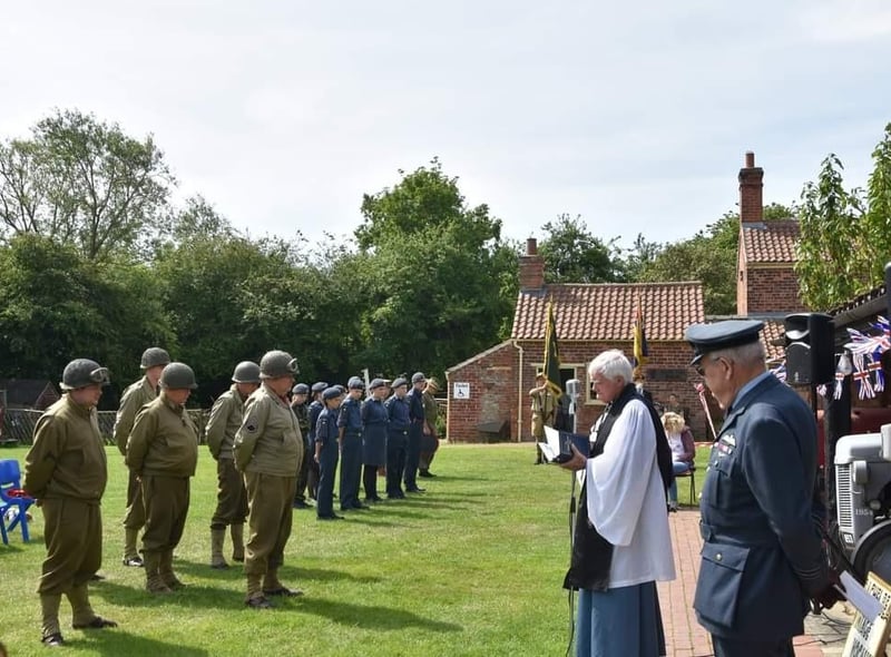 The armed forces ceremony at the Village Church Farm 1940s event.