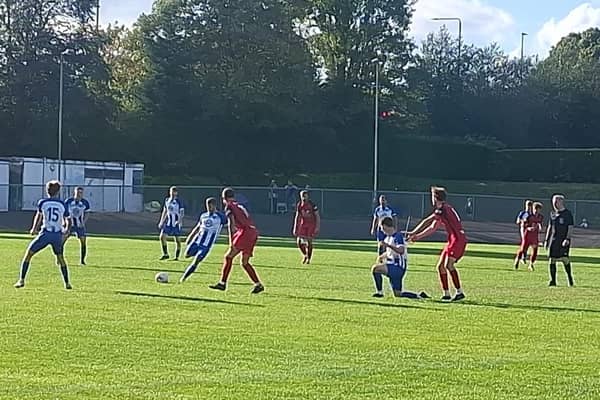 Louth on their way to cup glory at AFC Mansfield on Saturday.