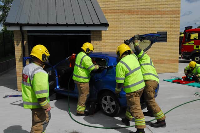 A training exercise at Sleaford fire station.