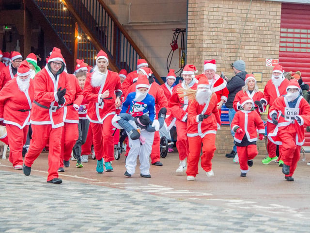 And they are off - Skegness Santa Run.