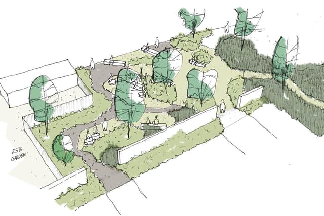 Proposals for the open space show benches, paths and potentially a cafe, linking Money's Yard and the Market Place. Image: NKDC