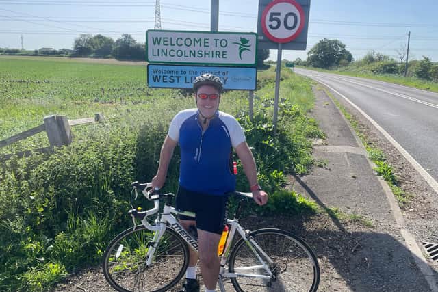 Teacher Dan Williams, of Horncastle, who completed most of the fundraising bike-ride with friend Rob.