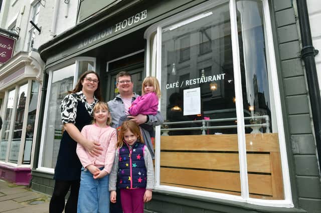 New owners Gareth and Lucy Bartram with their children, Ivy Bartram 8, Frances Bartram 5 and Penny Bartram 2. Photos: D.R.Dawson Photography