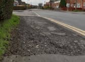Part of the footpath in Woad Farm Road, in Boston.