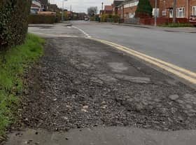 Part of the footpath in Woad Farm Road, in Boston.