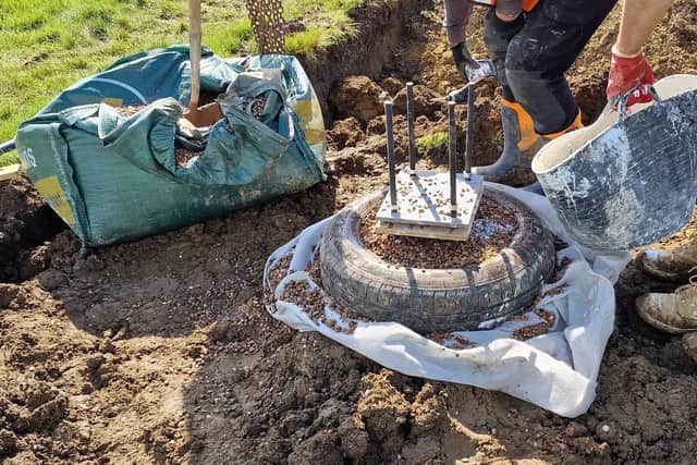 Recycled tyres used as foundations at new Beckingham Army Cadet Centre