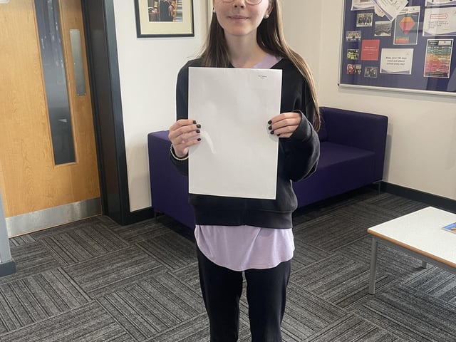 Lucy Penaluna, who successfully achieved grade 8 in English language; grade 7s in science, history and maths; grade 6 in English literature; a grade 5 in GCSE statistics; and a Level 2 distinction in health and social care.