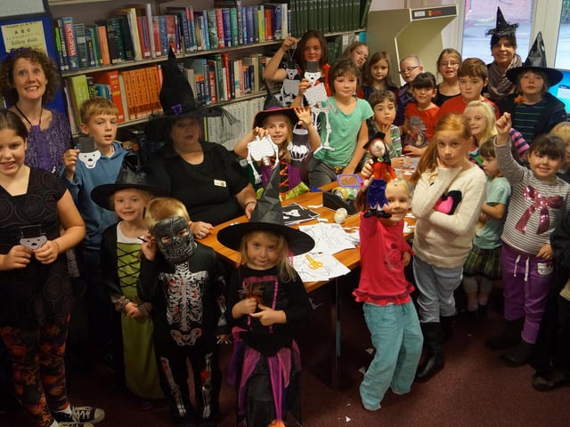 Youngsters enjoying a Room on the Broom craft activity day at Market Rasen Library 10 years ago.