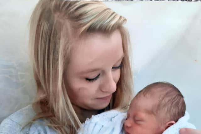 Bethany with newborn DJ. Photo: Caroline Vincent