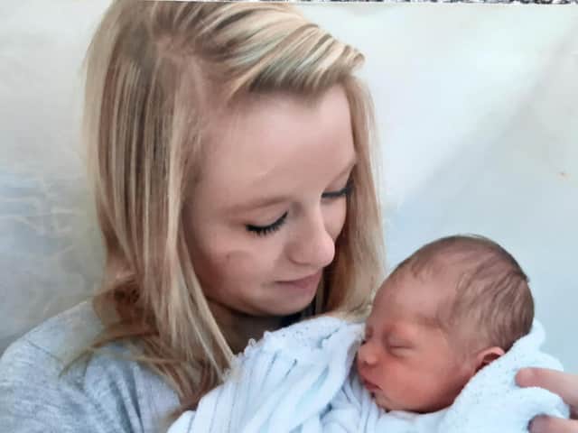 Bethany with newborn DJ. Photo: Caroline Vincent