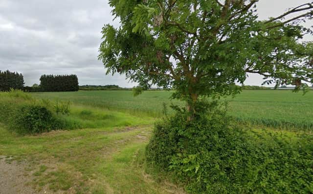 Land near Burton Gorse, White Cross Lane, North Kesteven, where a new solar farm is proposed for. Credit: Google