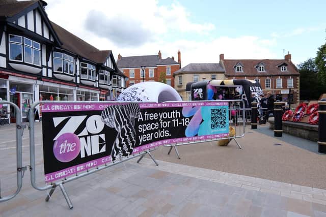 The Zone landed for four days in Sleaford's Market Place.