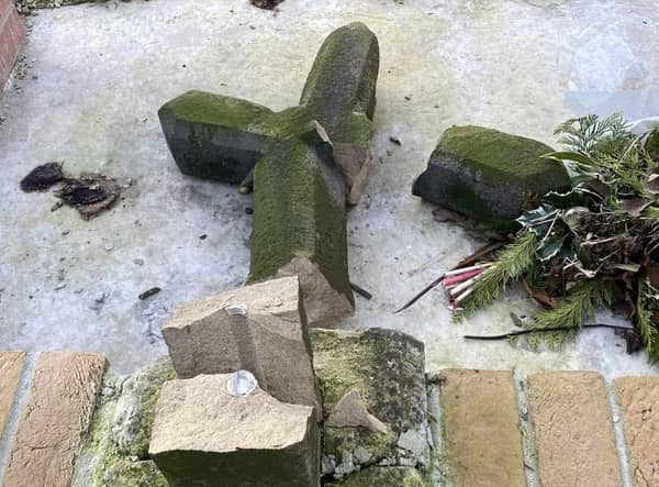 The cross lies in ruins